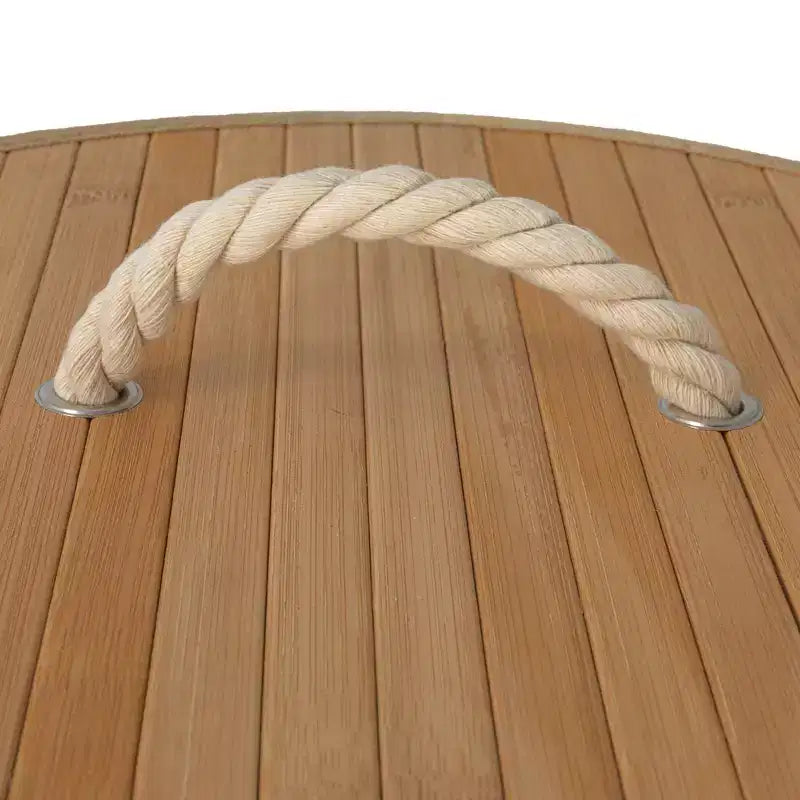 Bamboo Laundry Hamper with Rope Handles, Lid and Removable Machine Washable Laundry Bag