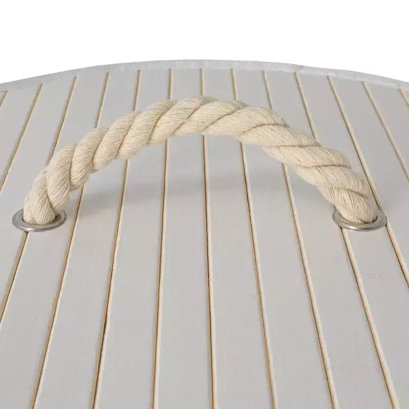 Bamboo Laundry Hamper with Rope Handles, Lid and Removable Machine Washable Laundry Bag