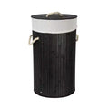 Bamboo Laundry Hamper with Rope Handles, Lid and Removable Machine Washable Laundry Bag