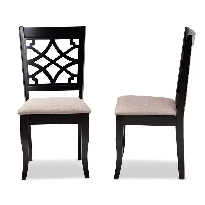 Set of 2 Upholstered Dining Chairs with Wood Frame