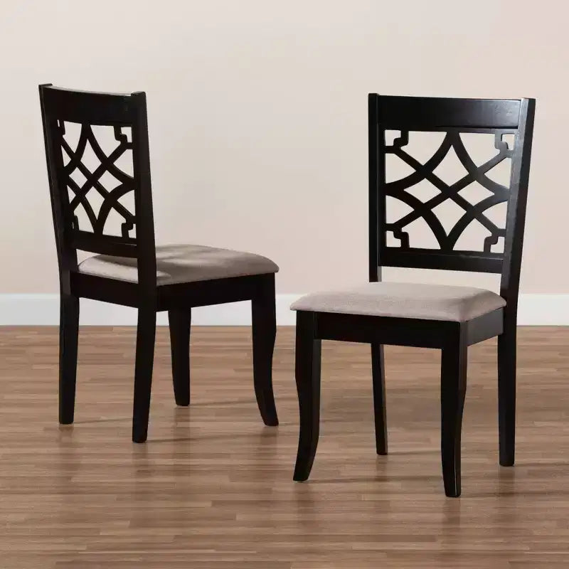 Set of 2 Upholstered Dining Chairs with Wood Frame