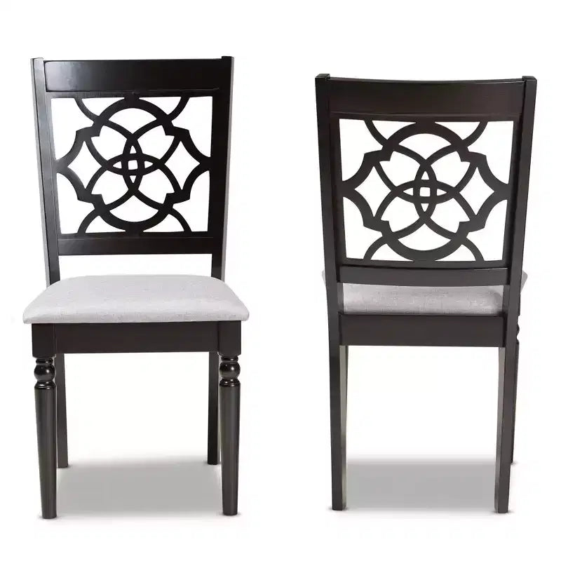 Set of 2 Upholstered Dining Chairs with Wood Frame