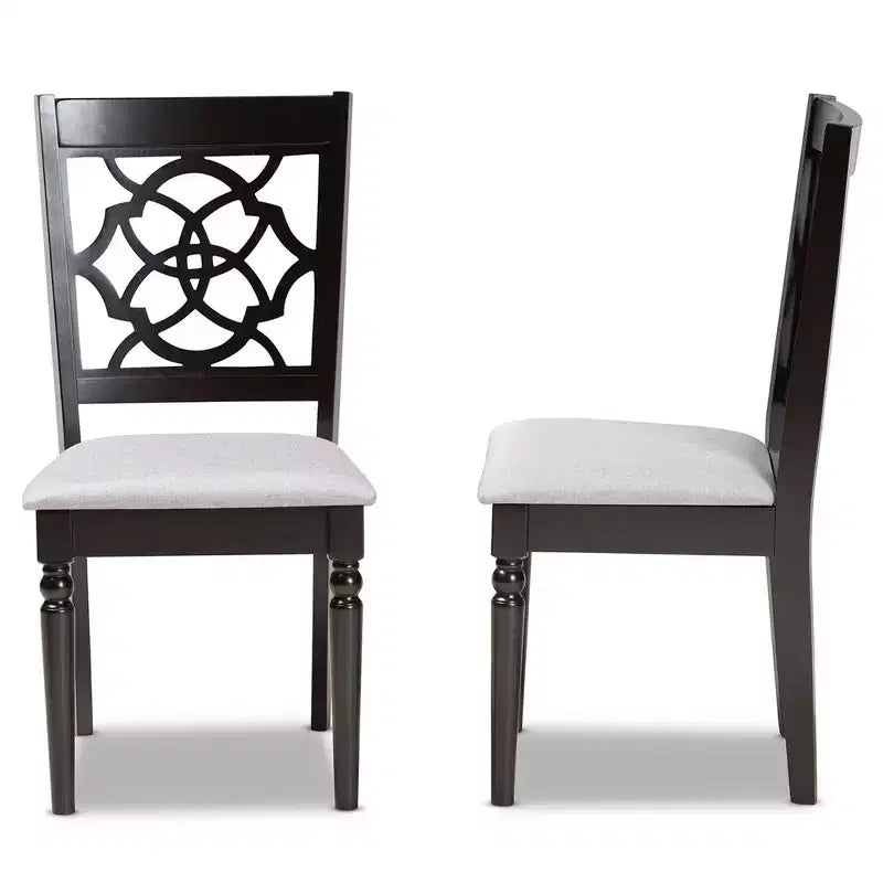 Set of 2 Upholstered Dining Chairs with Wood Frame