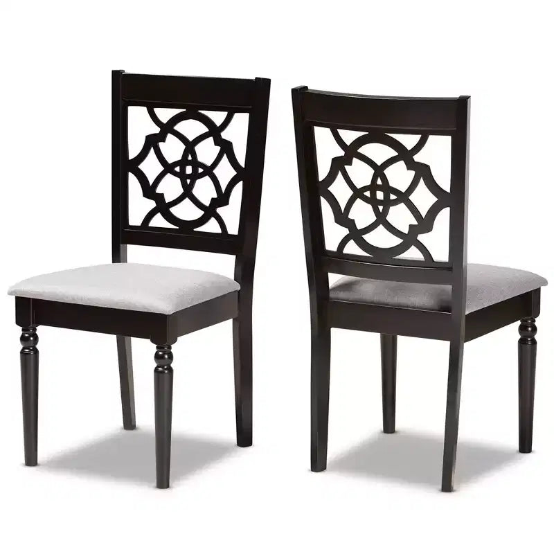 Set of 2 Upholstered Dining Chairs with Wood Frame