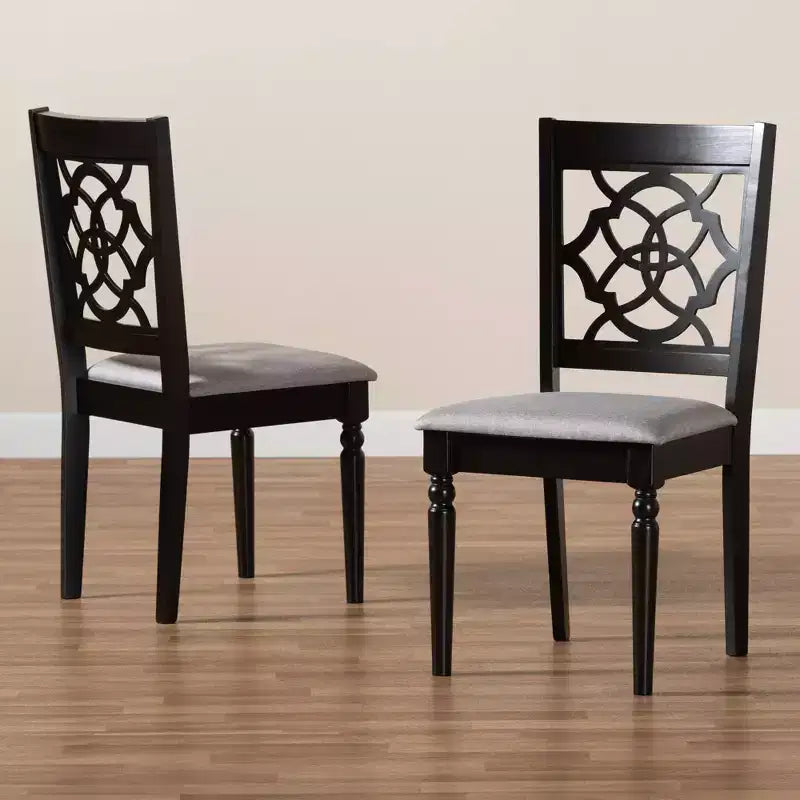 Set of 2 Upholstered Dining Chairs with Wood Frame