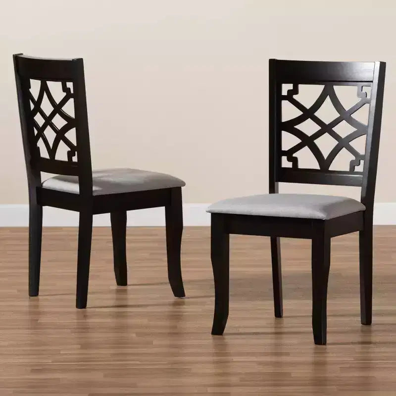Set of 2 Upholstered Dining Chairs with Wood Frame