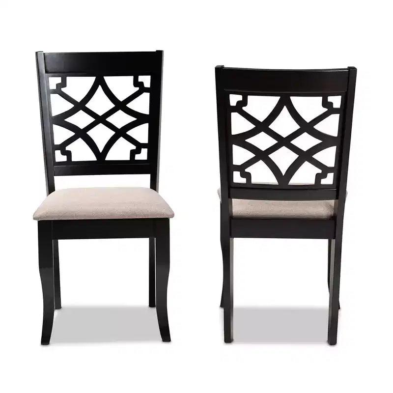 Set of 2 Upholstered Dining Chairs with Wood Frame