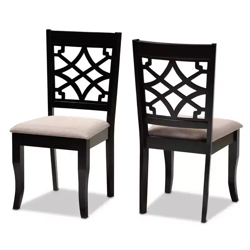 Set of 2 Upholstered Dining Chairs with Wood Frame